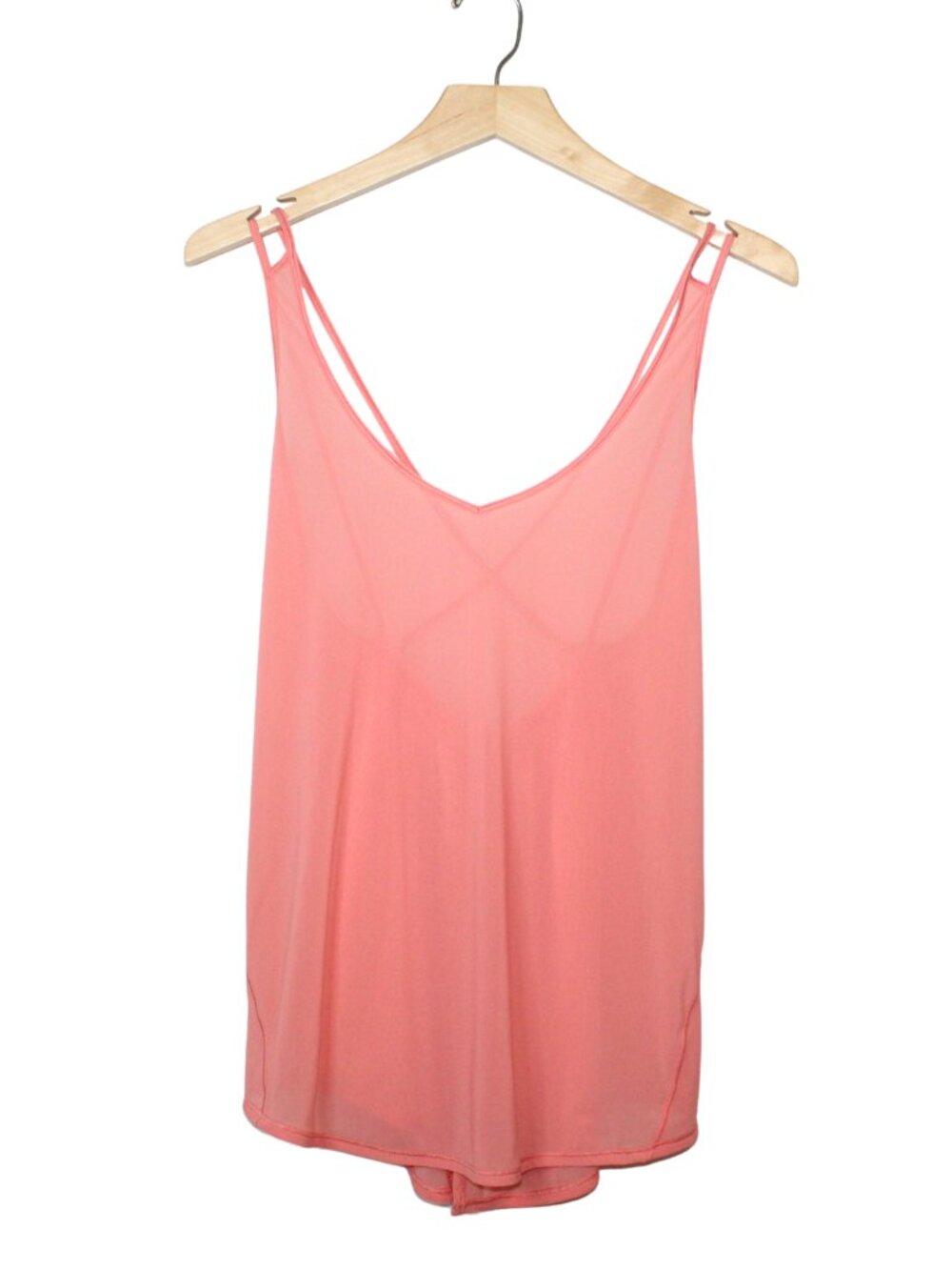 Lululemon women's tank top size 6 coral mesh Such a Cinch adjustable open back